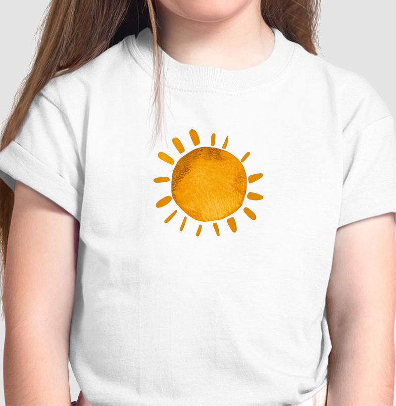 Sol: Camiseta Infantil - Espalhe Luz e Alegria