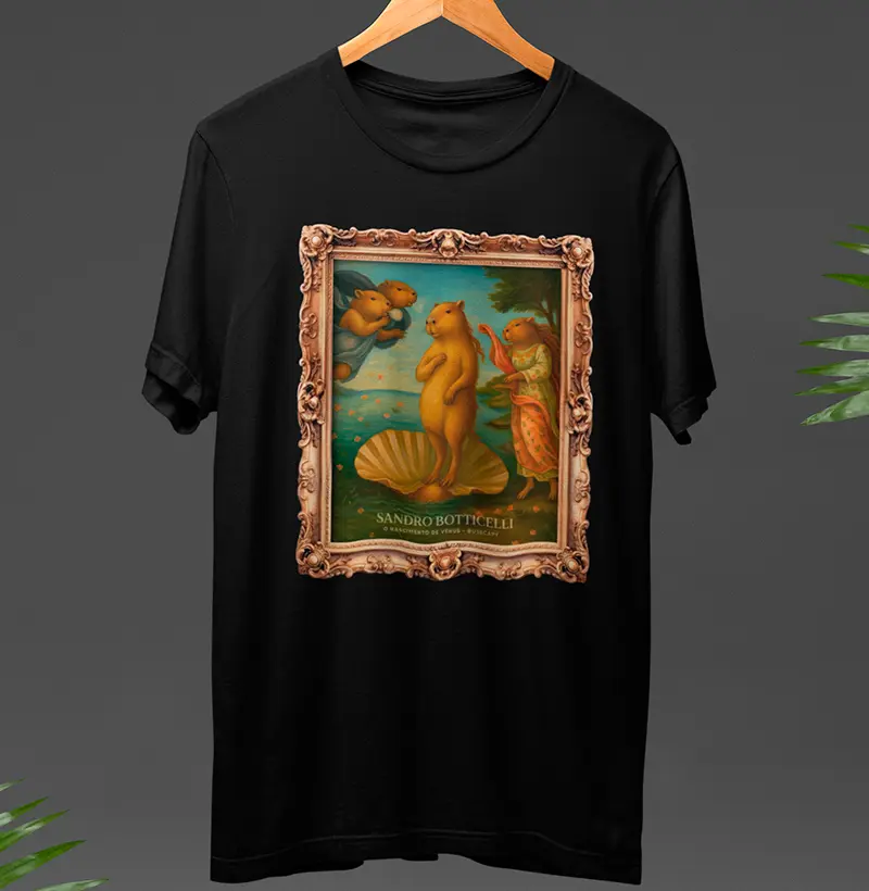 Sandro Botticelli e a capivara "O Nascimento de Vênus"