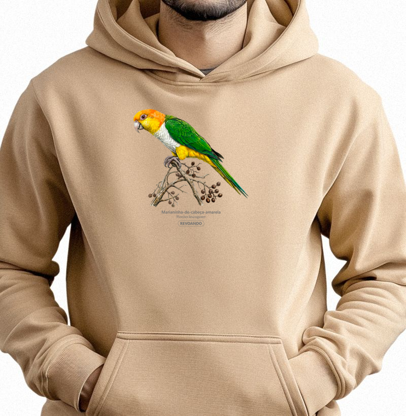 Traços Alados - Marianinha-cabeça-amarela - Moletom Hoodie