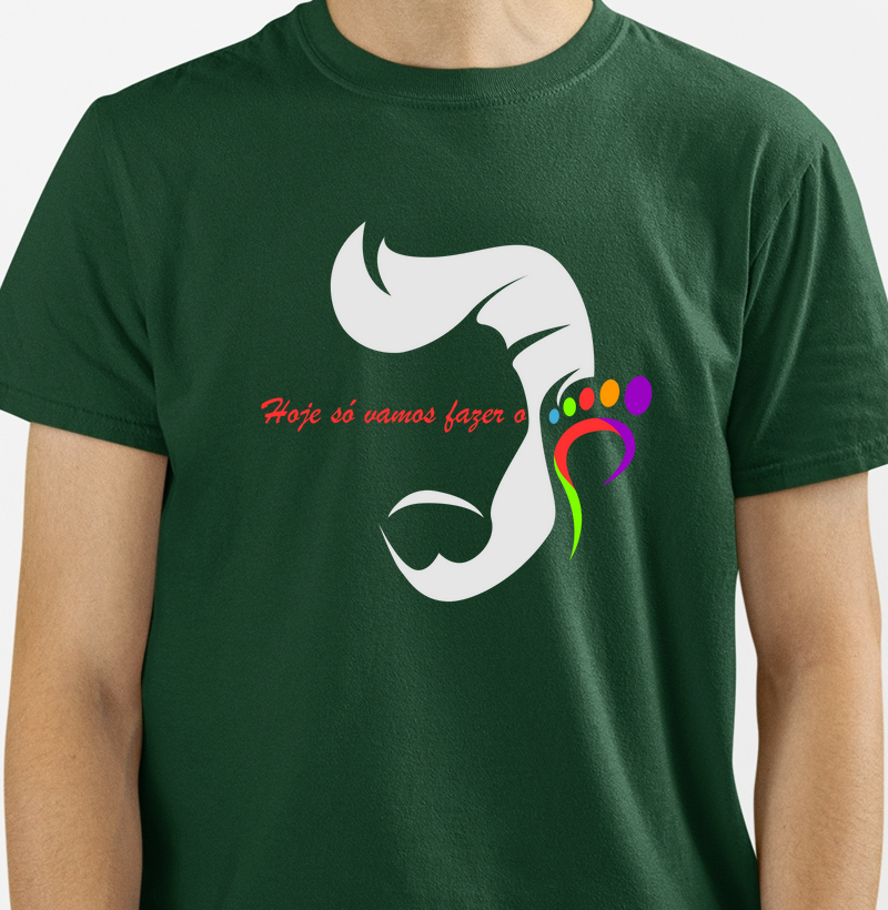 Mostre seu estilo com a camiseta estampada exclusiva para profissionais e apaixonados pelo universo das barbearias! FRASE ESCRITA EM VERMELHO.