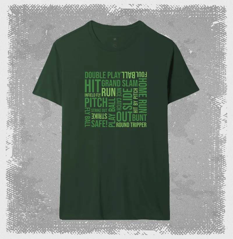 Camiseta Baseball palavras 