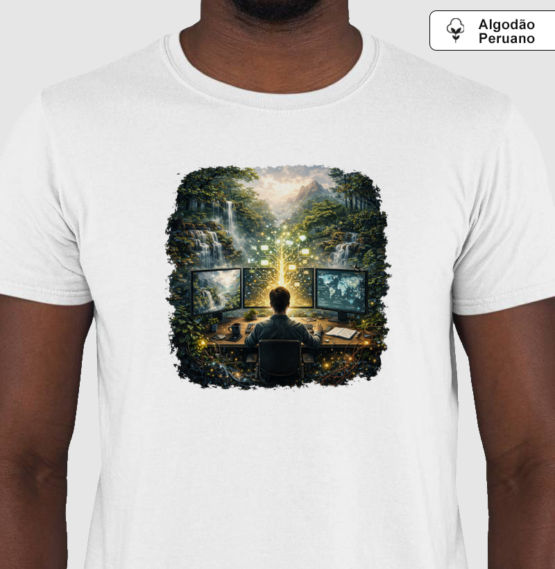 Camiseta "O Estúdio Orgânico: Raízes Digitais".