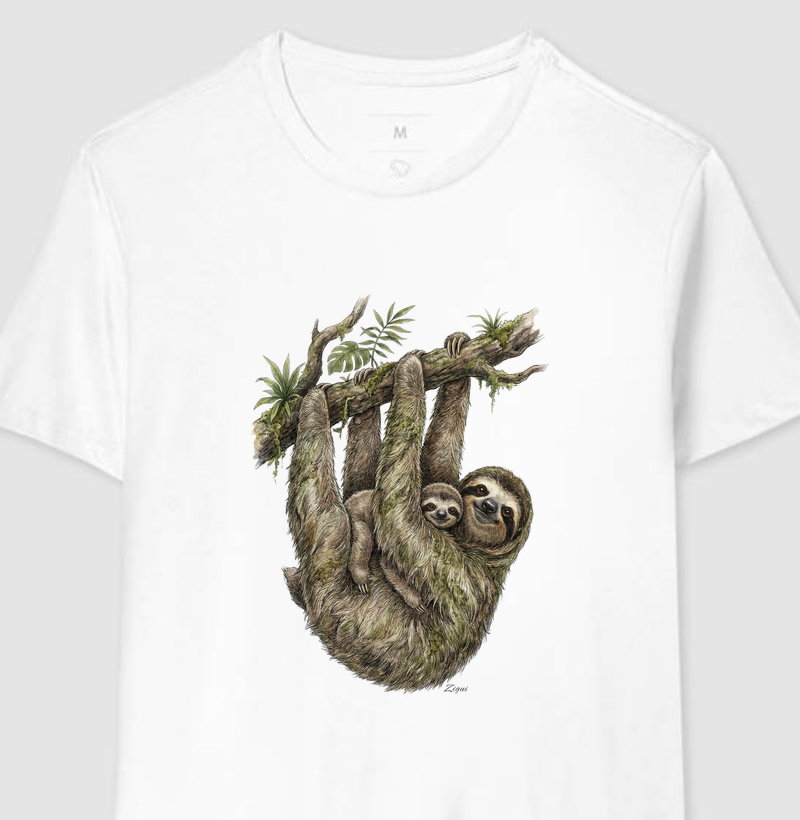 Camiseta Bicho-Preguiça| Coleção Aquarela Nativa