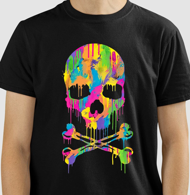 Colorful ink skull
