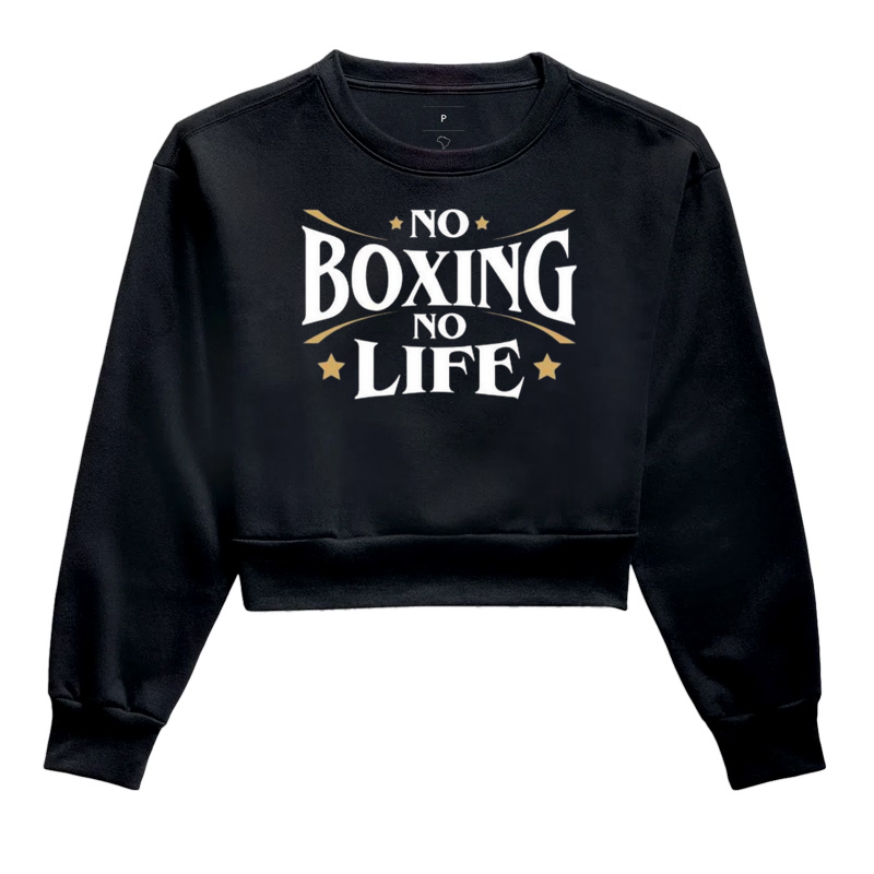 Moletom Cropped No Boxing, No Life