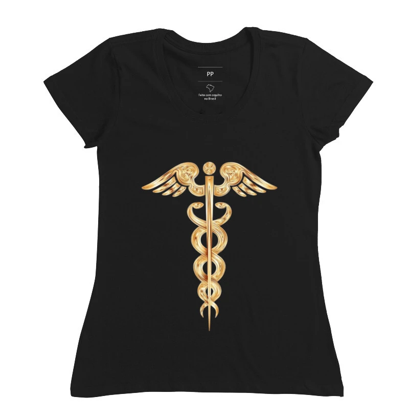 Camiseta feminina simbolo medicina 