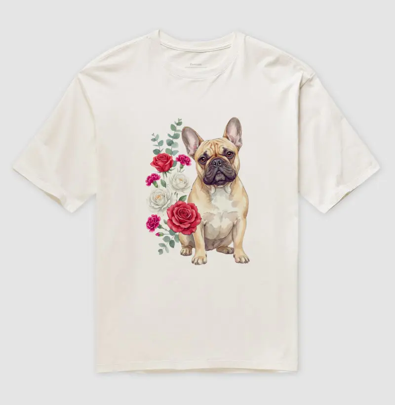 Bulldog Francês Floral Encanto