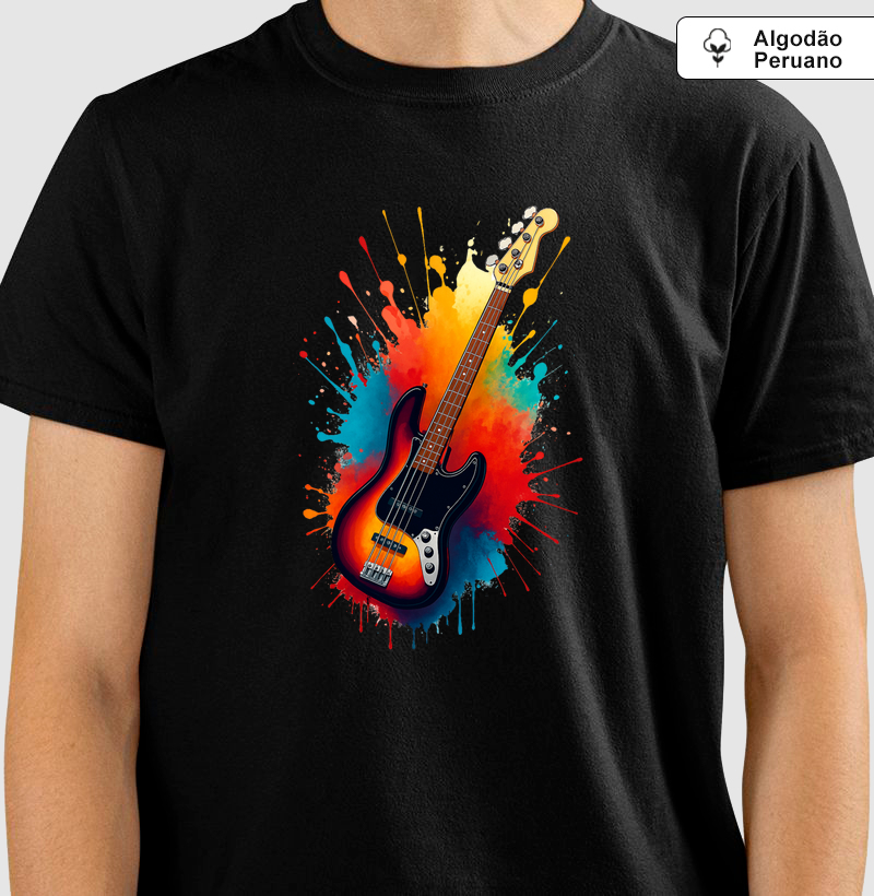 Camiseta Algodão Peruano para Baixista – Fé, Groove e Estilo
