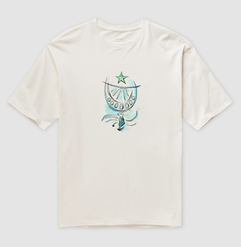 Camiseta Oversize Yemanjá Azul Celestial 