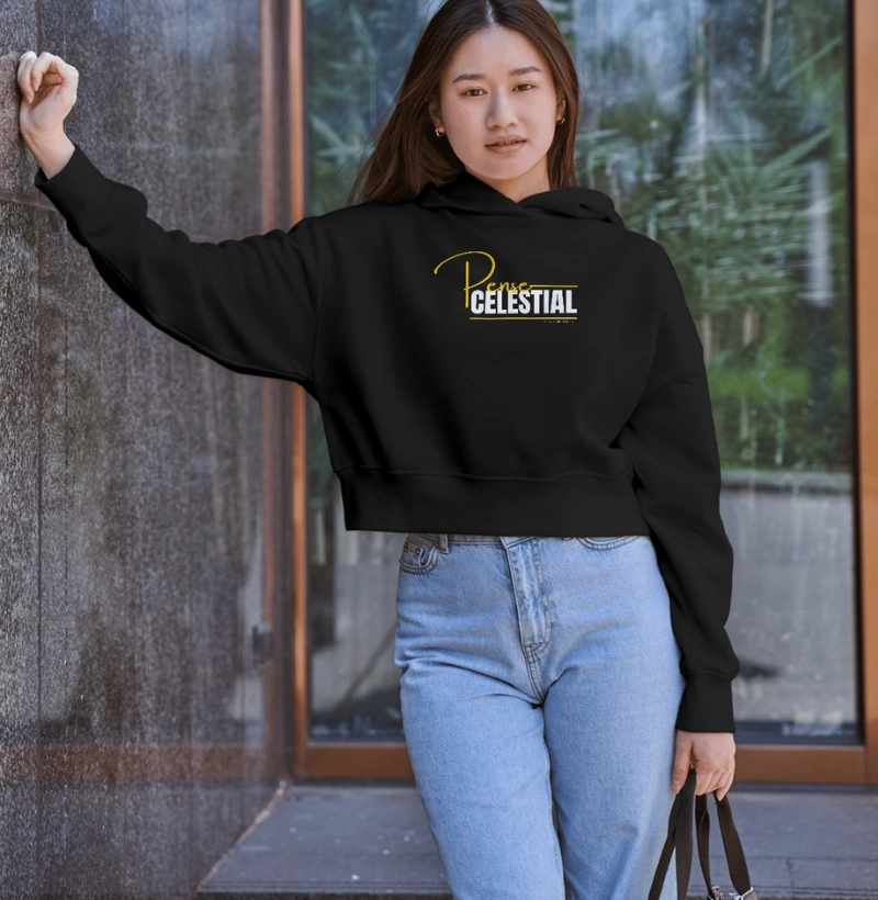 MOLETOM CROPPED - PENSE CELESTIAL