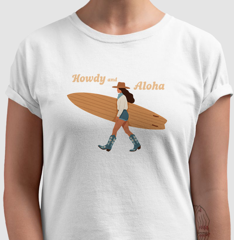 Howdy and Aloha - Algodão 30.1 