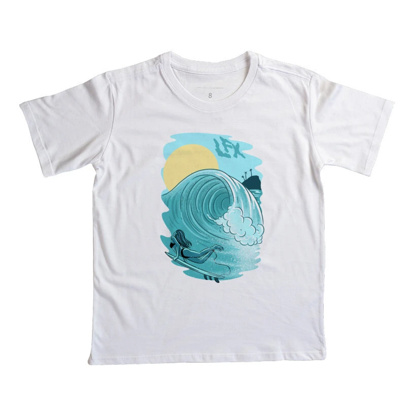 Mulher Surfista Furando Onda V01 Infantil