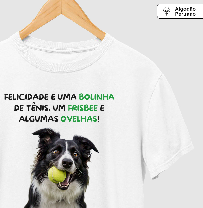 Felicidade é uma bolinha, um frisbee e algumas ovelhas