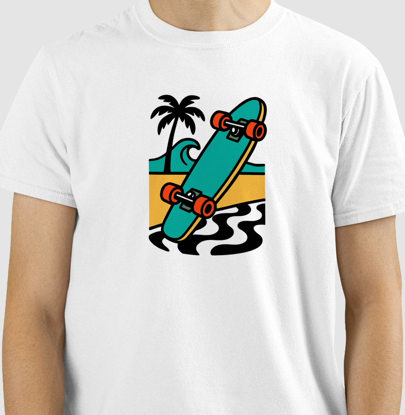Camiseta Skate Calçadão — Praia & Orla | Posto80