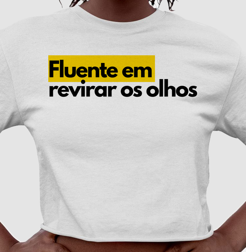 Fluente em revirar os olhos