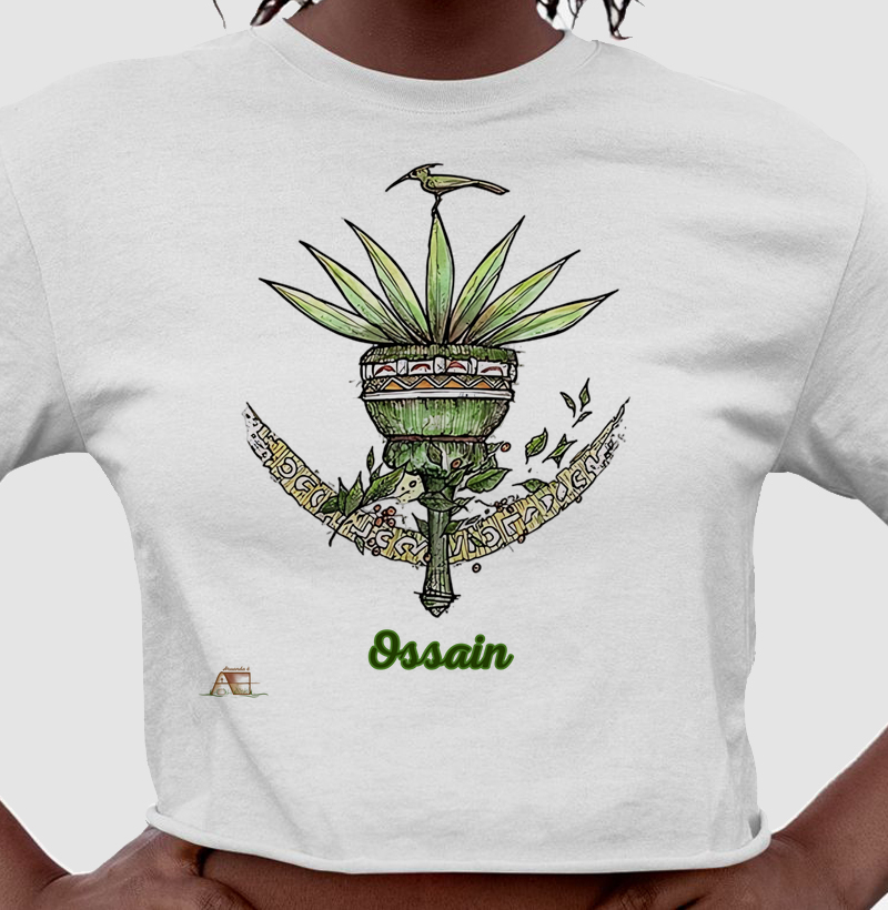 Cropped Aruanda ê Brasão de Ossain Poder das Ervas em 100% Algodão
