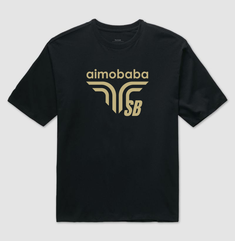 Camiseta OVERSIZED Aimobaba SB A3 cor preta