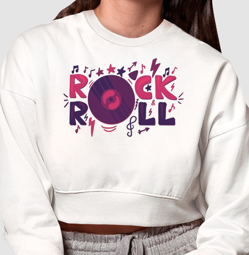 Cropped Moletom 'Rock N Roll'