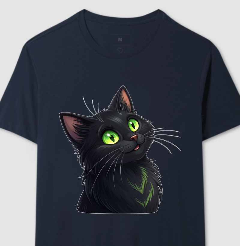 Green Eyes Black Cat