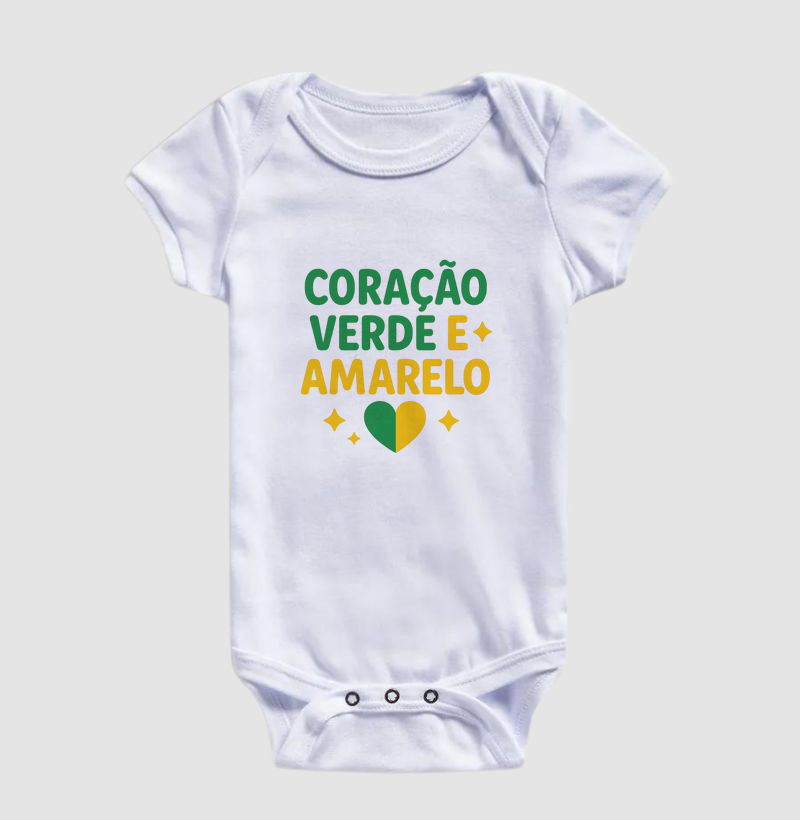Coração verde e amarelo