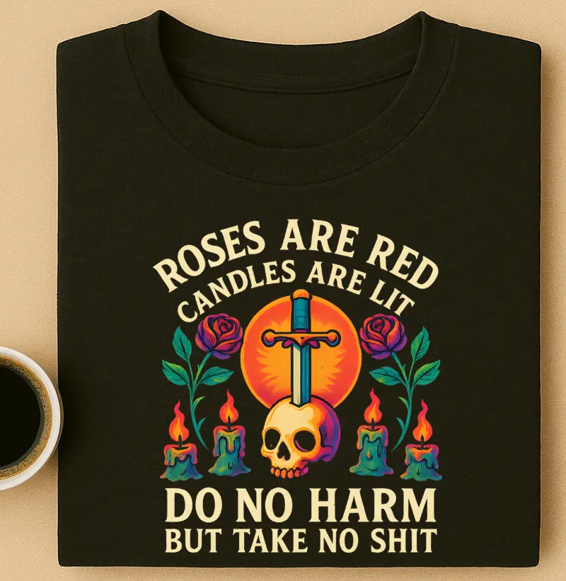  Roses are red. Candles are lit. Do no harm, but take no sh*t.