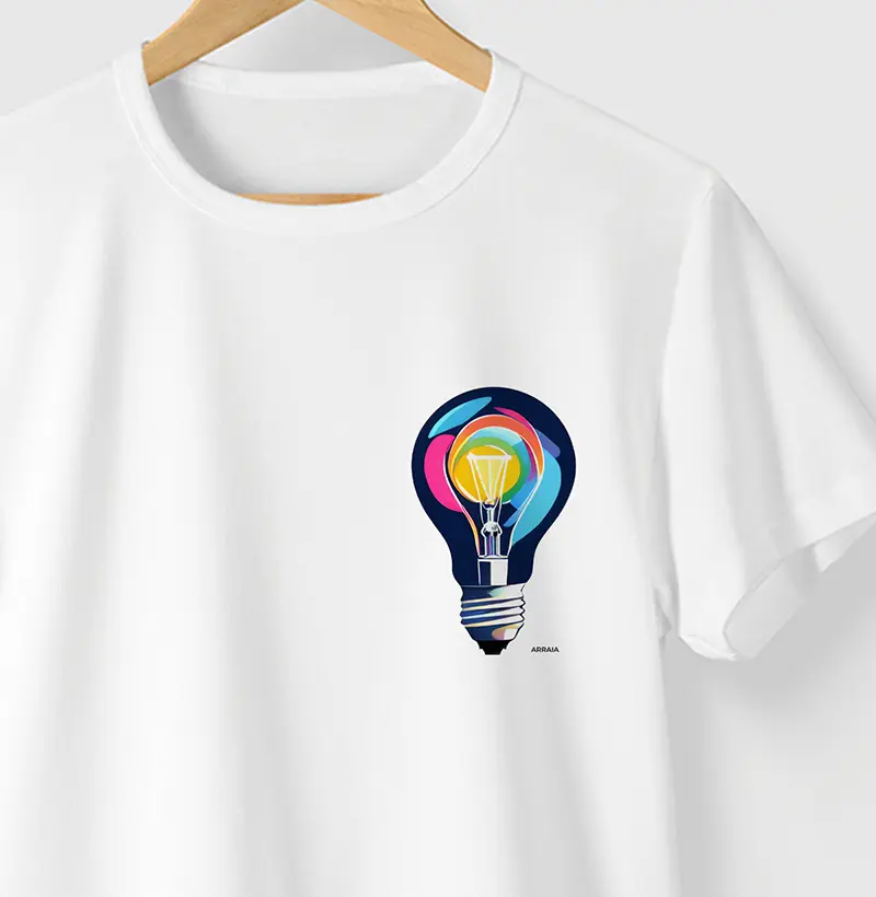 Camiseta LAMP COLOR - BRANCA - (100% Algodão)