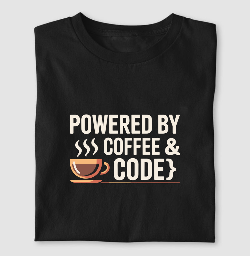 Camiseta Powered by Coffee & Code (DEV)