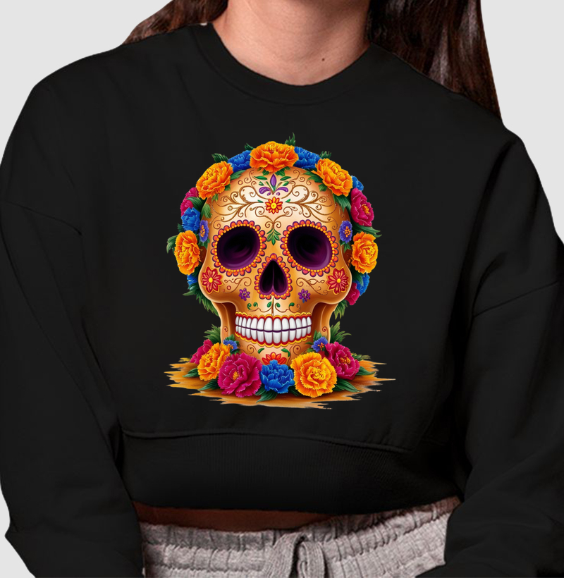 Moletom Cropped Skull