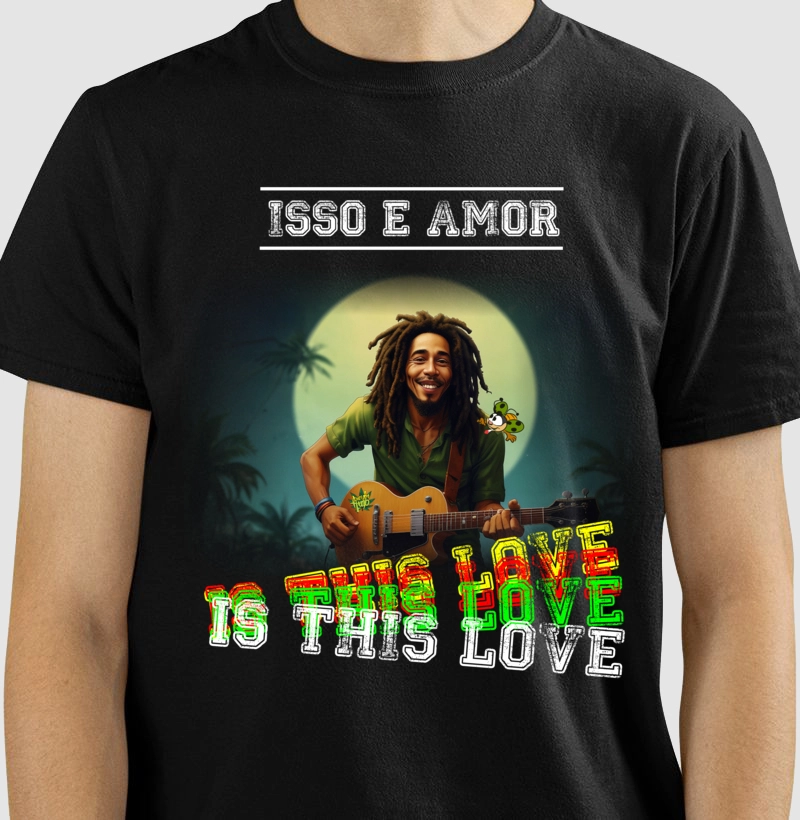 T-shirt Premium Joaninha Hemp Is This Love Bob Marley