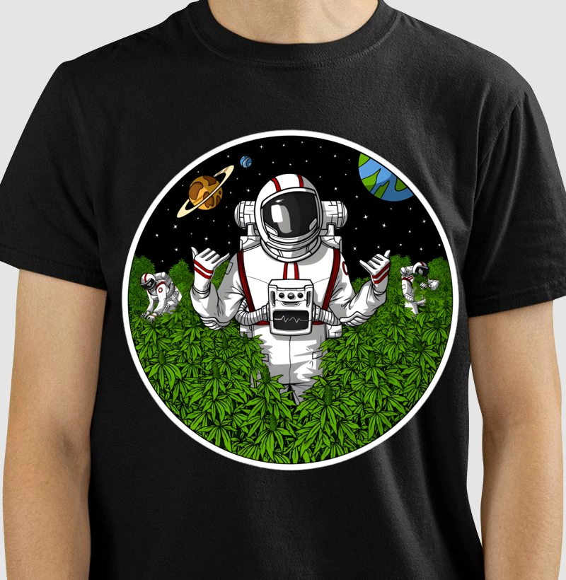 Astronaut in the marijuana field