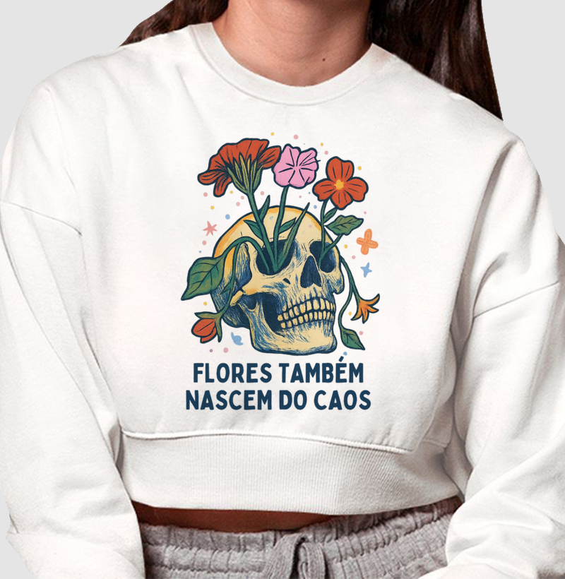 Cropped Moletom - Flores do Caos