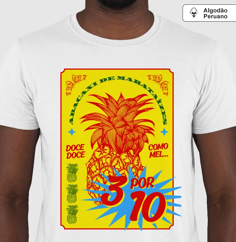 Camiseta Algodão Peruano Abacaxi de Marataízes