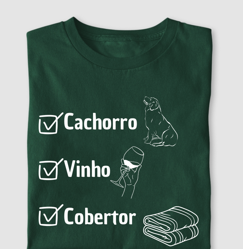 Camiseta dog + vinho = relax