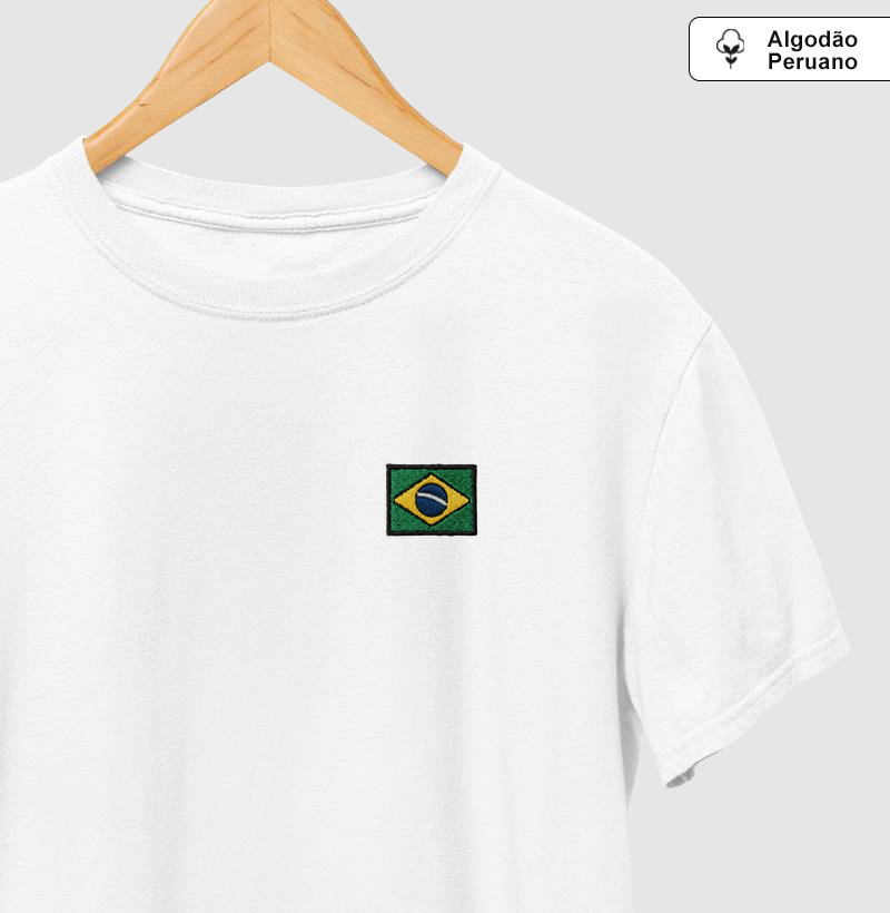 CAMISETA ALGODÃO PERUANO BANDEIRA BRASIL