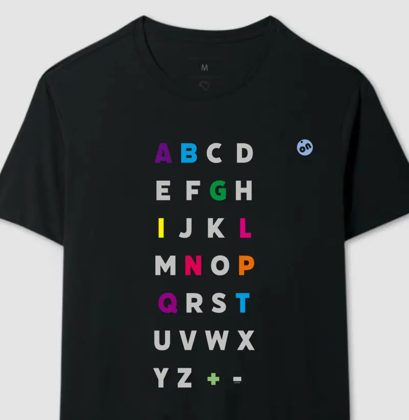 camiseta Alfabeto da Diversidade