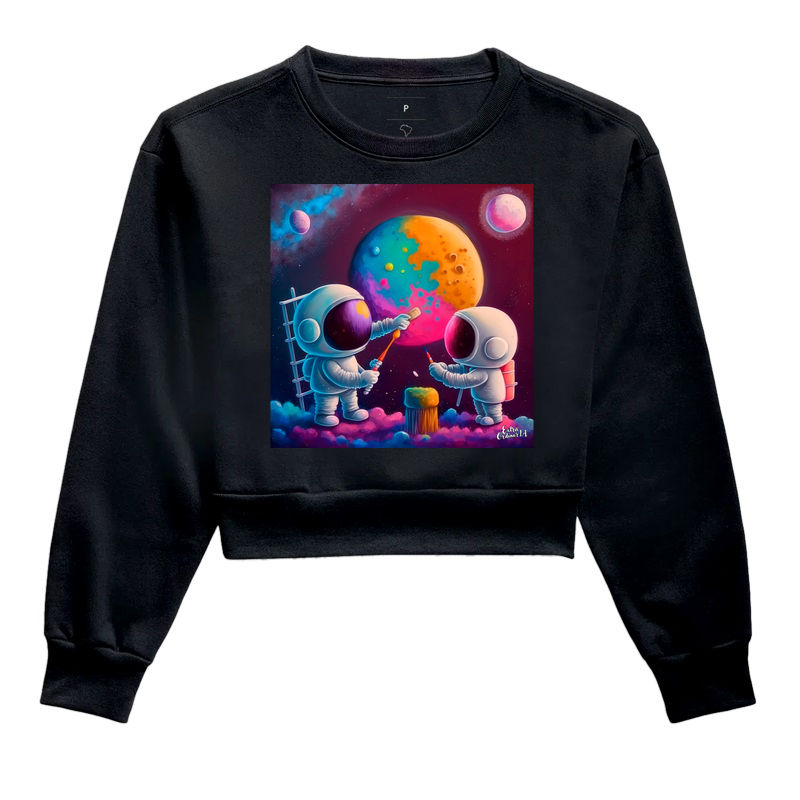 Astronautas Pintanda Lua 