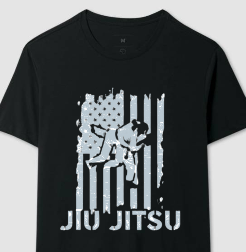 Camiseta Jiu Jitsu - USA Flag - Qualidade Reserva