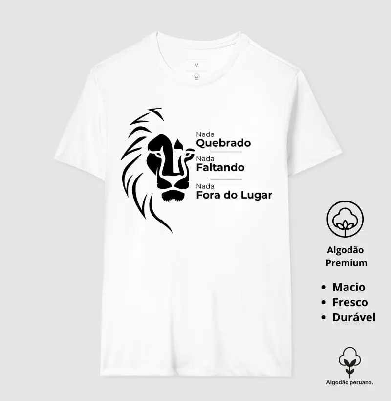 Camiseta Animalis Rei Leão 100% Algodão Peruano