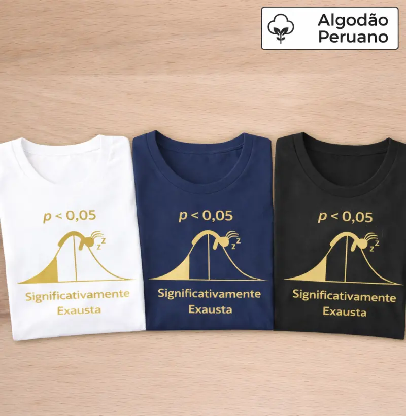Camiseta Significativamente Exausta (p < 0,05) Feminina Estampa Dourada - Unidade