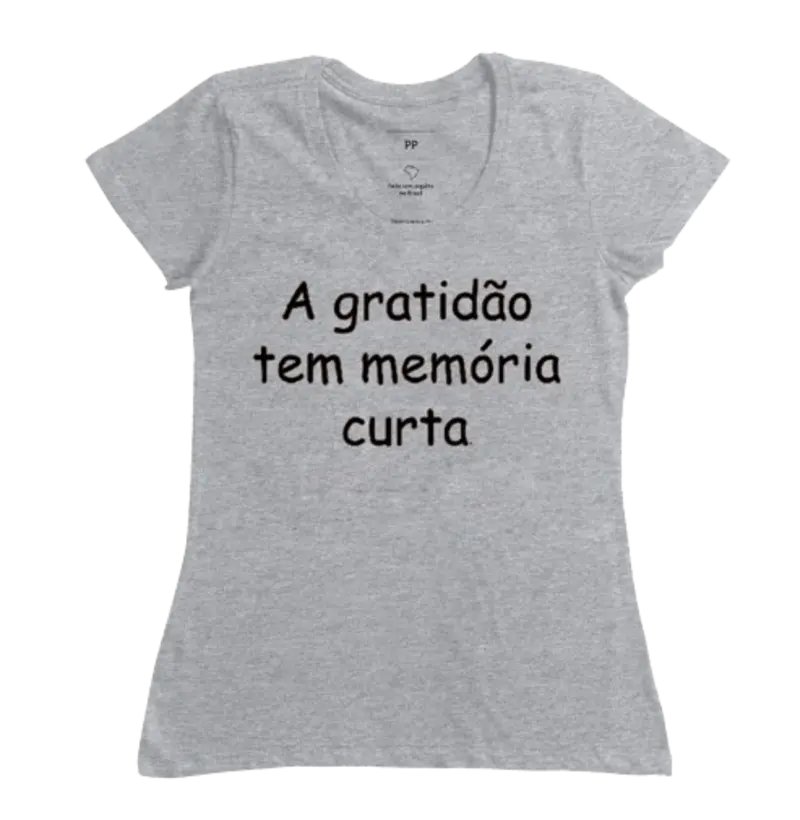camiseta frases divertidas (inglês) "gratidão", 100% algodão