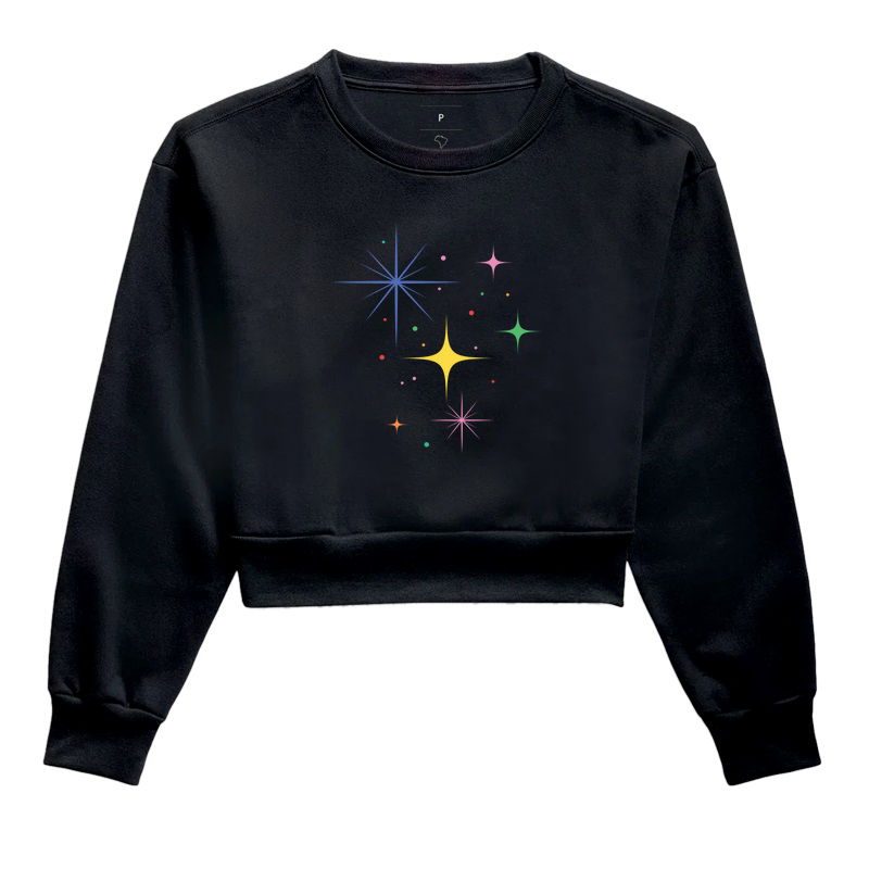 Camiseta Cropped estrelas