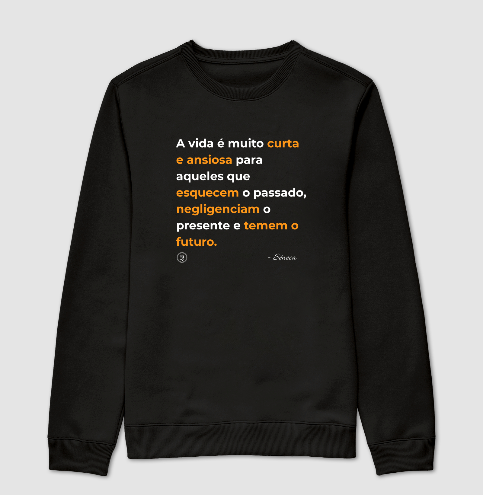 Camiseta Filosofia Estoicismo de Sêneca "A vida é muito curta"