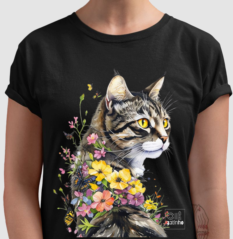 Cat and Flowers