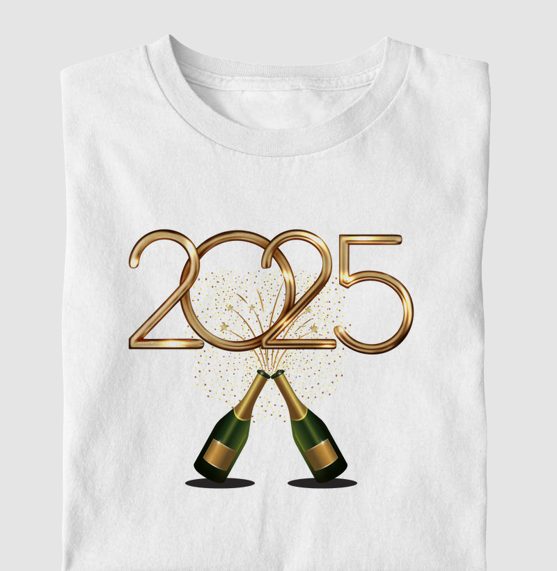 Camiseta Feliz 2025 - Brinde Especial
