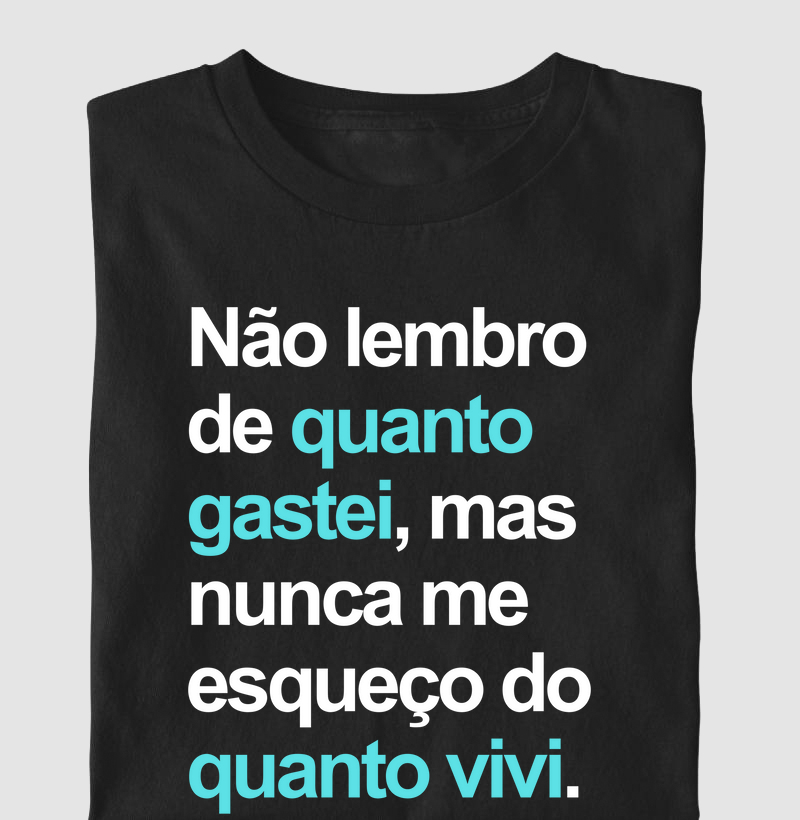 Nunca me esqueço do quanto vivi