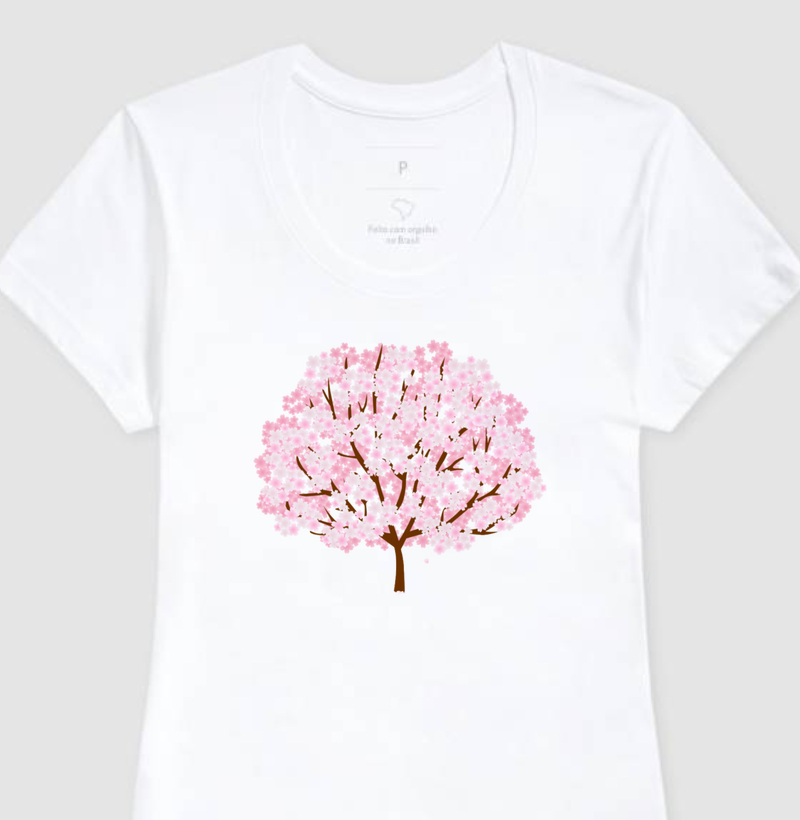 Árvore Rosa - camiseta feminina