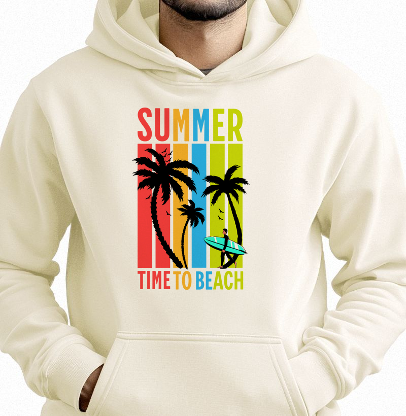 Verão Tropical: Moletom com Bolso - Viva o Clima de Praia