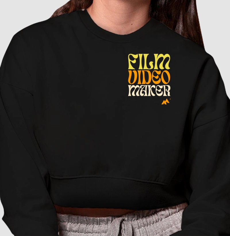 Film & Video Maker - Moleton Cropped Preto