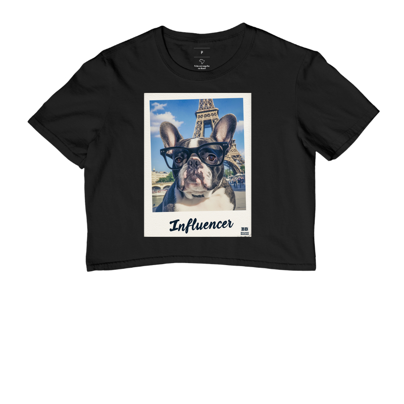 Cropped Bulldog Frances "Influencer (Preto e Branco)"