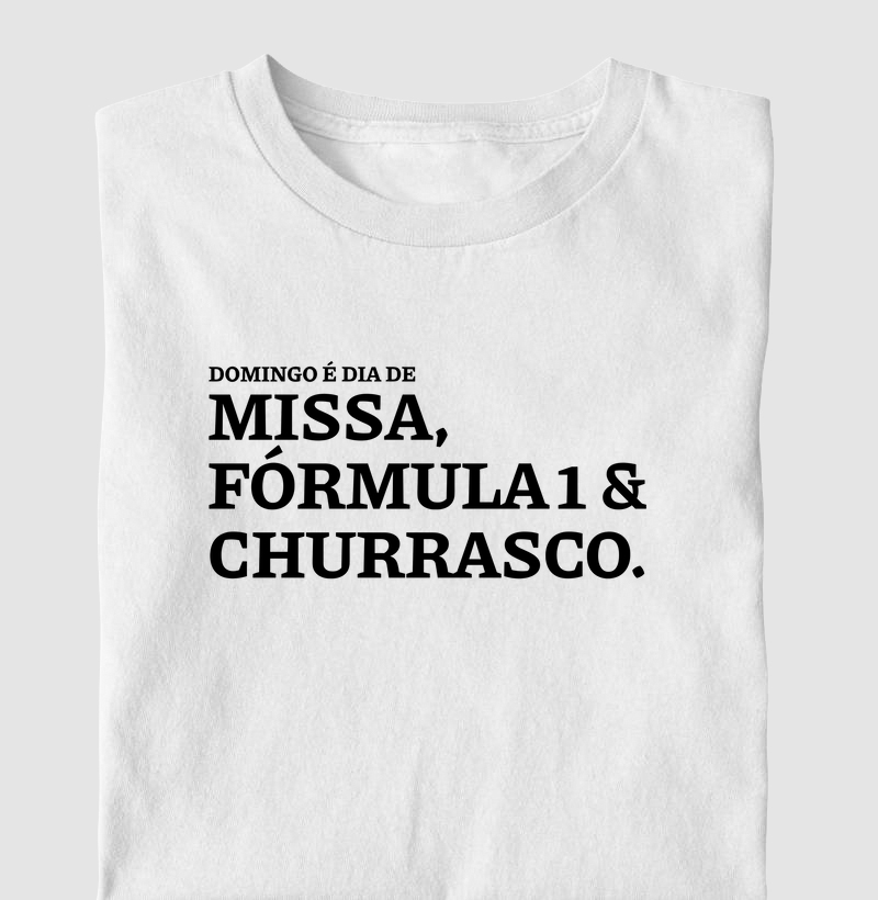 Missa, Fórmula 1 e Churrasco